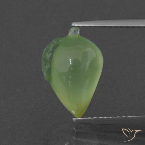5.23ct Натуральный Теплый зеленый пренит, причудливая, Полупрозрачный