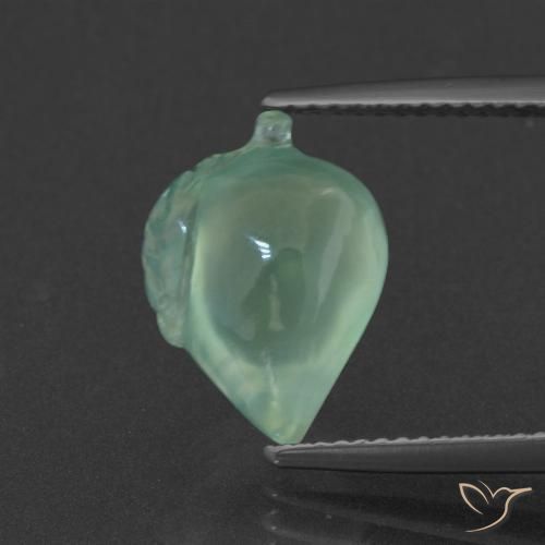 5.58ct Натуральный Мятно-зеленый пренит, причудливая, Полупрозрачный