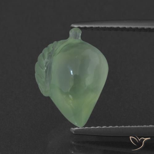 6.44ct Натуральный Светло-сосново-зеленый пренит, причудливая, Полупрозрачный