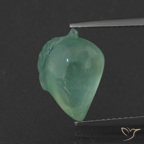 5.79ct Натуральный Светло-холодный зеленый пренит, причудливая, Полупрозрачный