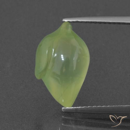 7.16ct Натуральный Лаймово-зеленый пренит, причудливая, Полупрозрачный