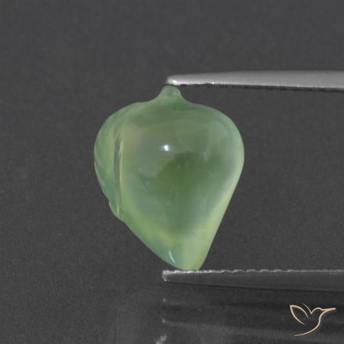 5.26ct Натуральный Бледно-грушевый зеленый пренит, причудливая, Полупрозрачный