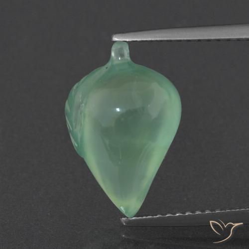 6.28ct Натуральный Светло-зеленый пренит, причудливая, Полупрозрачный