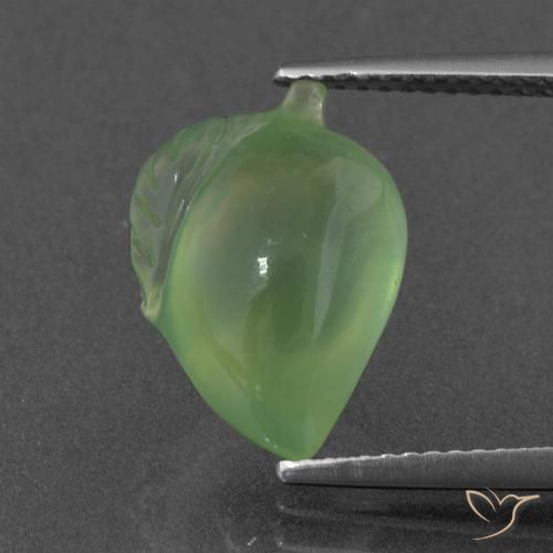 7.00ct Натуральный Средний зеленый пренит, причудливая, Полупрозрачный