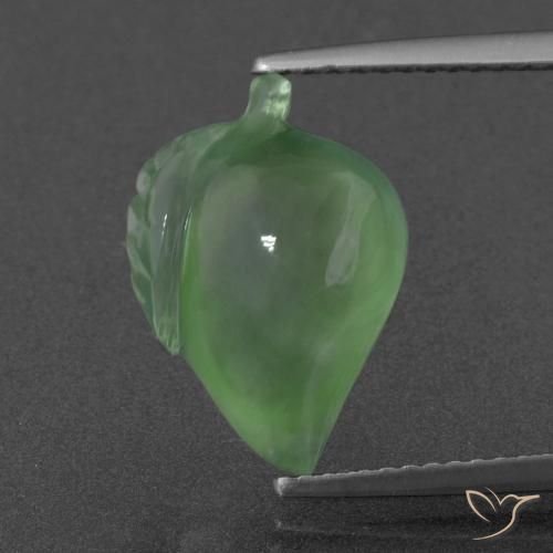 6.40ct Натуральный Средний зеленый пренит, причудливая, Полупрозрачный