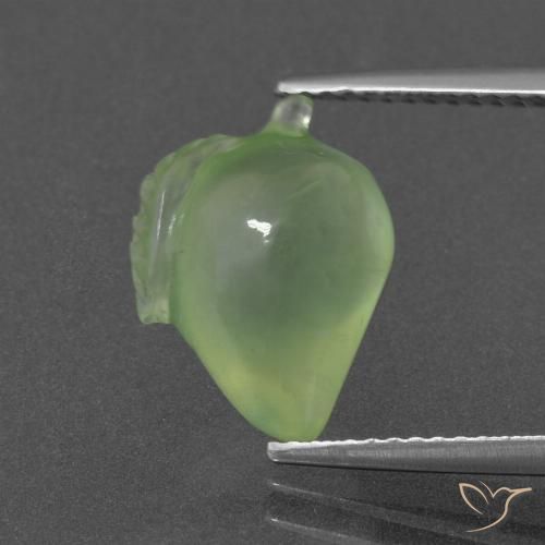 5.90ct Натуральный Желто-зеленый пренит, причудливая, Полупрозрачный