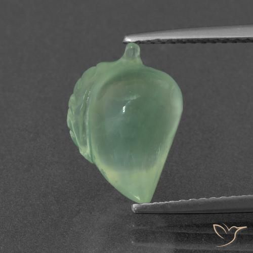 5.57ct Натуральный Светло-сосново-зеленый пренит, причудливая, Полупрозрачный