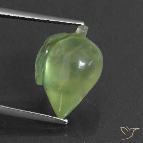 10.14ct Натуральный Средний зеленый пренит, причудливая, Полупрозрачный
