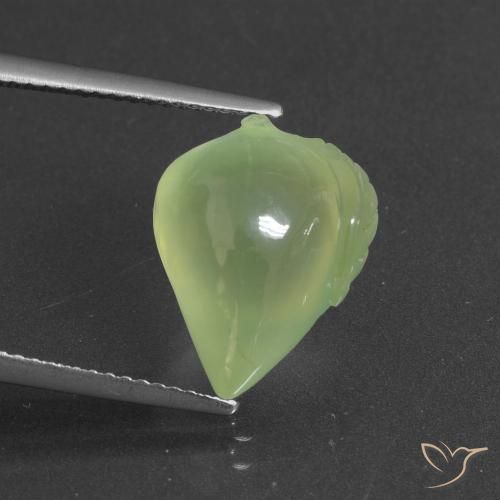 9.14ct Натуральный Лаймово-зеленый пренит, причудливая, Полупрозрачный