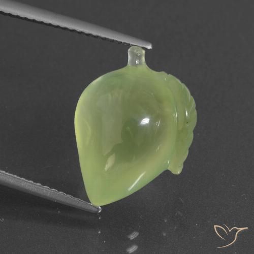 11.75ct Натуральный Желтовато-зеленый пренит, причудливая, Полупрозрачный