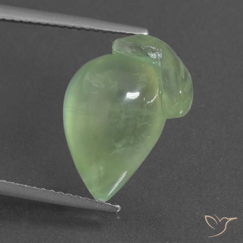 10.20ct Натуральный Средний зеленый пренит, причудливая, Полупрозрачный