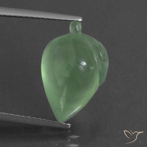 8.48ct Натуральный Теплый зеленый пренит, причудливая, Полупрозрачный