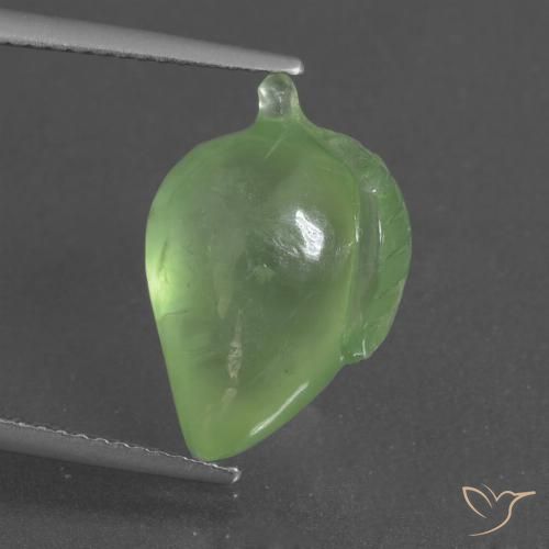8.87ct Натуральный Желтовато-зеленый пренит, причудливая, Полупрозрачный