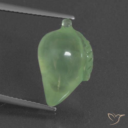 8.55ct Натуральный Груша зеленая пренит, причудливая, Полупрозрачный