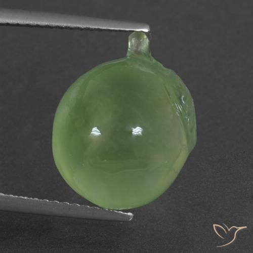 13.40ct Натуральный Бледно-грушевый зеленый пренит, причудливая, Полупрозрачный