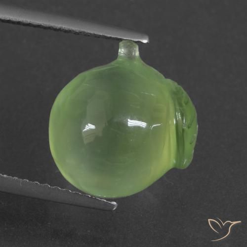 9.55ct Натуральный Лаймово-зеленый пренит, причудливая, Полупрозрачный