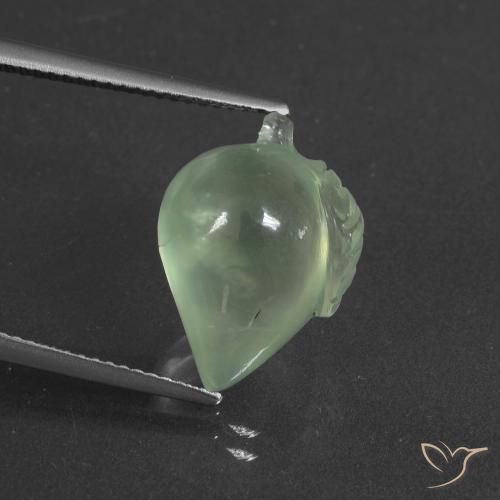9.98ct Натуральный Светло-грушевый зеленый пренит, причудливая, Полупрозрачный