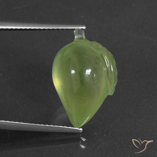 12.43ct Натуральный Лаймово-зеленый пренит, причудливая, Полупрозрачный