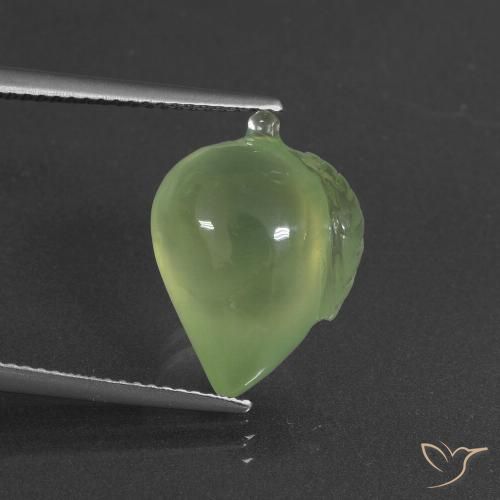 10.93ct Натуральный Желтовато-зеленый пренит, причудливая, Полупрозрачный