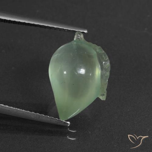 8.66ct Натуральный Светло-желтый зеленый пренит, причудливая, Полупрозрачный