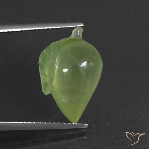 12.14ct Натуральный Теплый зеленый пренит, причудливая, Полупрозрачный