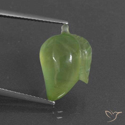 11.64ct Натуральный Лаймово-зеленый пренит, причудливая, Полупрозрачный
