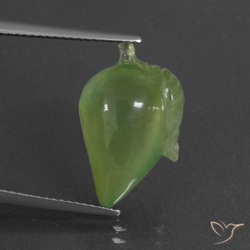 11.58ct Натуральный Средний зеленый пренит, причудливая, Полупрозрачный