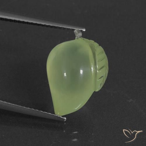 12.21ct Натуральный Бледно-грушевый зеленый пренит, причудливая, Полупрозрачный