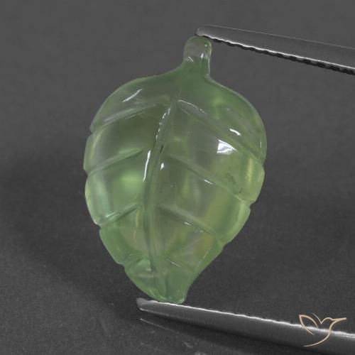 6.07ct Натуральный Бледно-грушевый зеленый пренит, причудливая, Полупрозрачный, Photo A