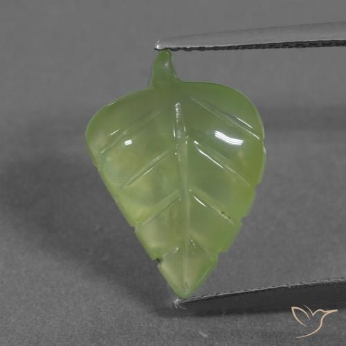 5.65ct Натуральный Теплый зеленый пренит, причудливая, Полупрозрачный