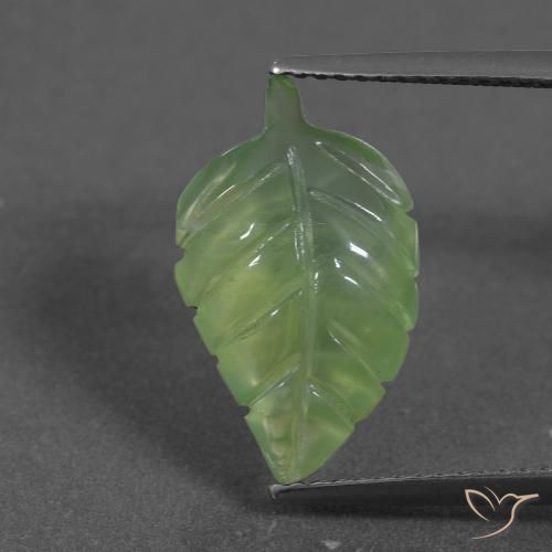 5.70ct Натуральный Желтовато-зеленый пренит, причудливая, Полупрозрачный
