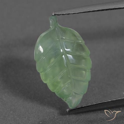 5.39ct Натуральный Светло-грушевый зеленый пренит, причудливая, Полупрозрачный
