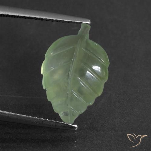 5.15ct Натуральный Бледно-грушевый зеленый пренит, причудливая, Полупрозрачный