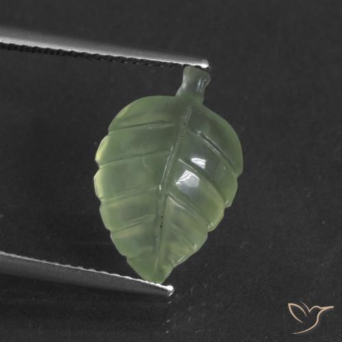 4.88ct Натуральный Средний зеленый пренит, причудливая, Полупрозрачный