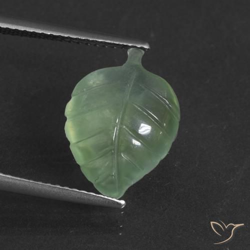 5.62ct Натуральный Теплый зеленый пренит, причудливая, Полупрозрачный