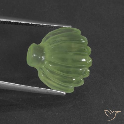 10.71ct Натуральный Лаймово-зеленый пренит, причудливая, Полупрозрачный