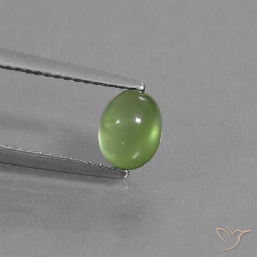 1.16ct Натуральный Желтовато-зеленый пренит, Овал, Прозрачный