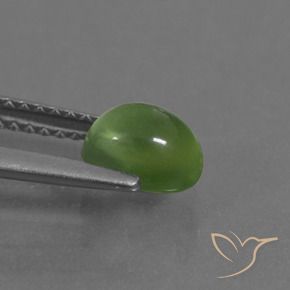 1.20 карата, натуральный Желтовато-зеленый пренит, Овал, Прозрачный