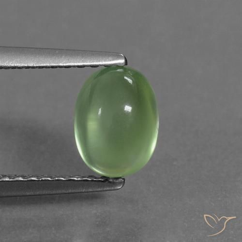 1.29ct Натуральный Средне-светло-зеленый пренит, Овал, Прозрачный