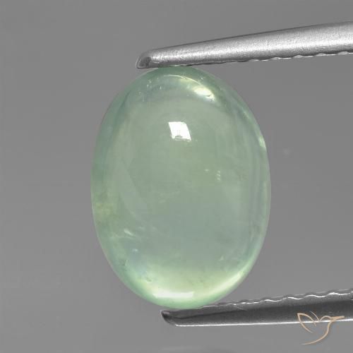 2.73ct Натуральный Бледно-мятно-зеленый пренит, Овал, Полупрозрачный