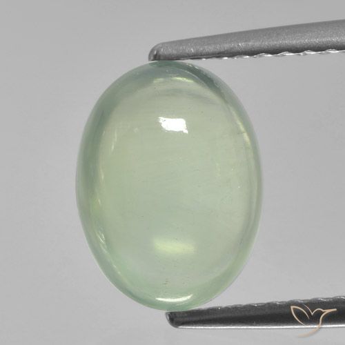 2.49ct Натуральный Светло-зеленый пренит, Овал, Полупрозрачный