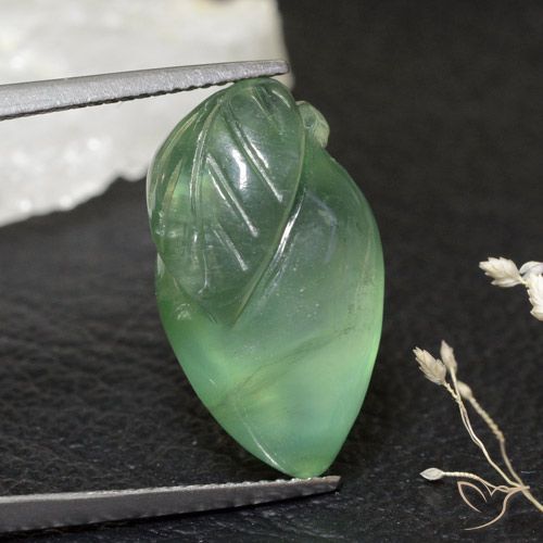 17.47ct Натуральный Светло-зеленый пренит, причудливая, Прозрачный
