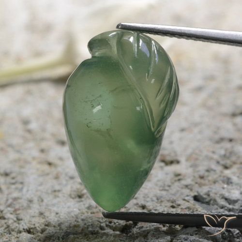 14.60ct Натуральный Землисто-зеленый пренит, причудливая, Полупрозрачный