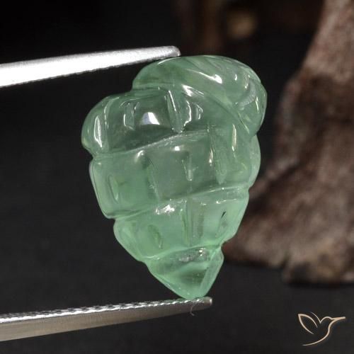 11.58ct Натуральный Светло-зеленый пренит, причудливая, Полупрозрачный
