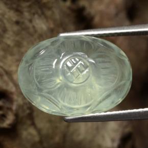 Натуральный очень светло-зеленый пренит 11,67 карата цветочная огранка, полупрозрачный