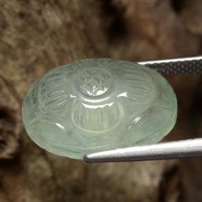 Натуральный очень светло-зеленый пренит 11,67 карата цветочная огранка, полупрозрачный