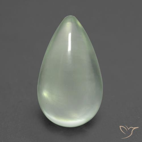 2.58ct Натуральный Очень светло-зеленый пренит, Форма груши, Прозрачный