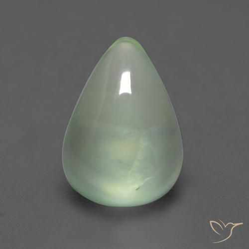 2.72ct Натуральный Светло-грушевый зеленый пренит, Форма груши, Прозрачный