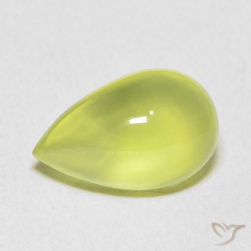 5.66ct Натуральный Лаймово-зеленый пренит, Форма груши, Прозрачный