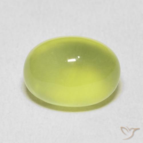 5.96ct Натуральный Лаймово-зеленый пренит, Овал, Прозрачный